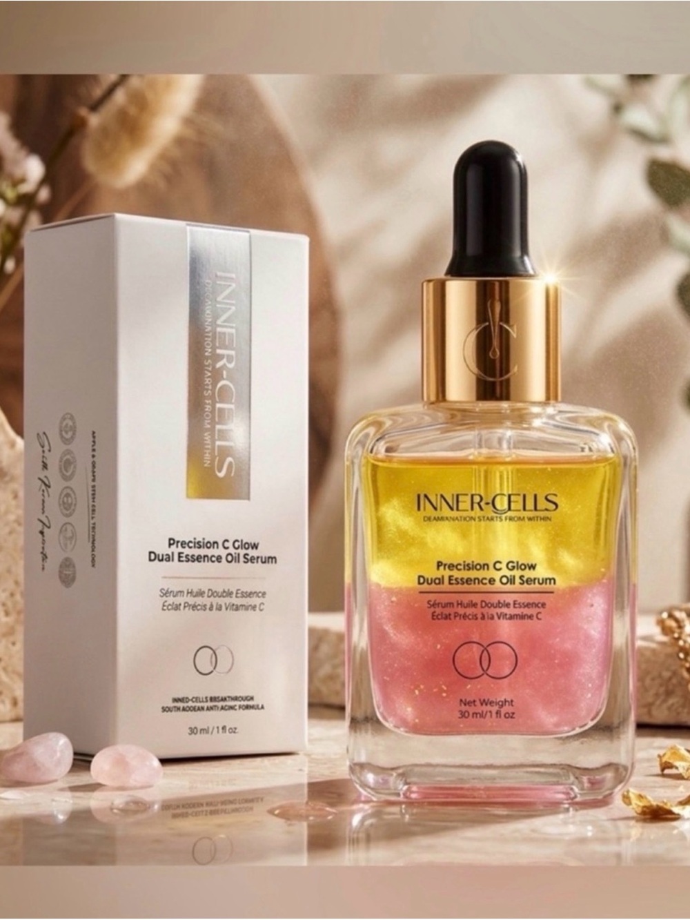 Inner-Cells Precision Vitamin C Glow Dual Essence Oil Serum - Retail $400